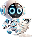OppoAI AI Guide mascot inspecting a document with a magnifying glass, symbolizing precision and discovery. Learn how AI can h