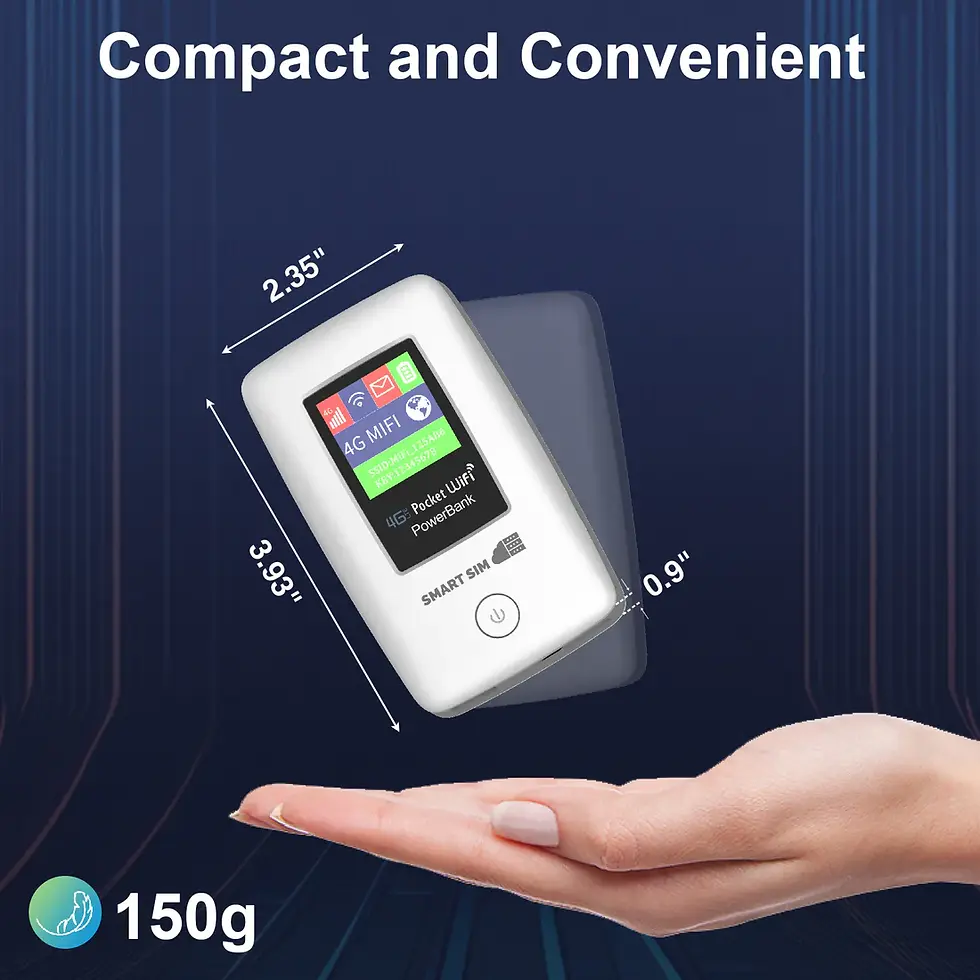 Thumbnail: Hand holding uTalki MiFi SmartSim 6000 portable pocket WiFi hotspot