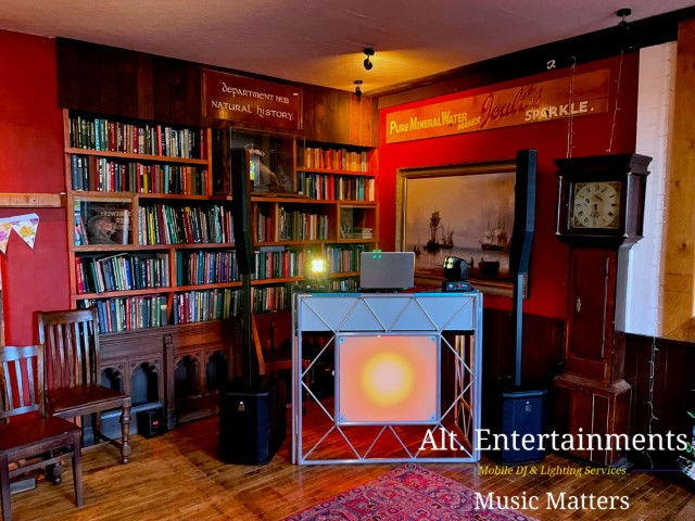 Alt. Entertainments' mobile DJ setup at The Crown Joules in Codsall, Wolverhampton, transforms the venue into a vibrant dance floor. Professional equipment and dynamic lighting create an electrifying atmosphere, perfect for any celebration.