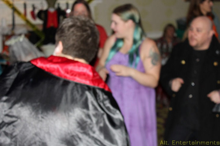 A mesmerizing scene of Halloween dancers in costume, swaying to the rhythm of the night at Wychnor Park Country Club in Barton-Under-Needwood, Staffordshire. Photo by Alt. Entertainments (Mobile DJ, Disco & Events).