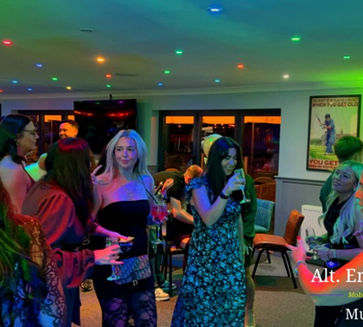 People dancing at an engagement party at Hammerwich Cricket Club in Burntwood, Staffordshire, with Alt. Entertainments providing DJ entertainment.