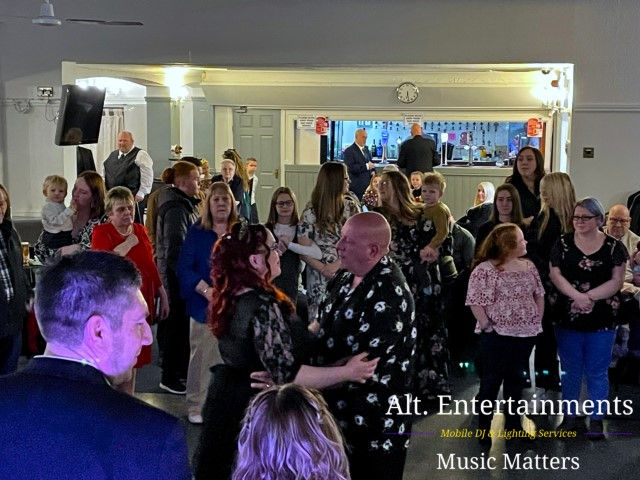 A touching moment unfolds as a father dances with his daughter at Pelsall Cricket Club, documented by Alt. Entertainments, a respected Mobile DJ, Disco & Events Company.