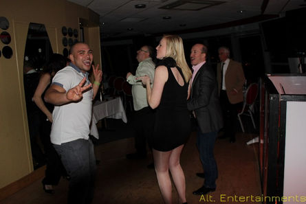 A vibrant scene of dancers at The Sky Bar, formerly The Ramada, now a Holiday Inn, Cannock, captured by Alt. Entertainments, a Mobile DJ, Disco & Events Company.