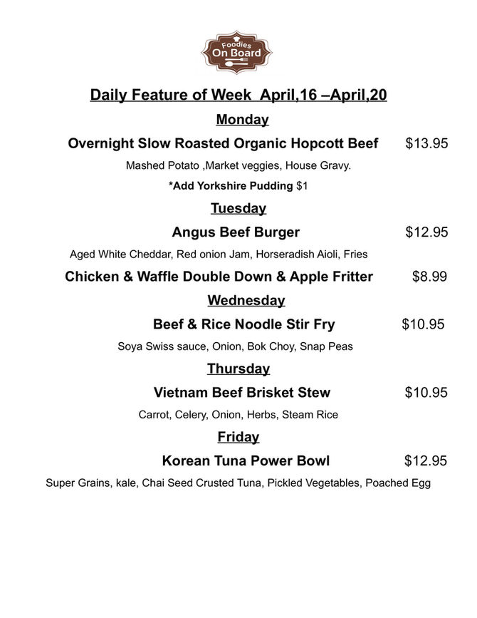 Daily Feature April,16-20
