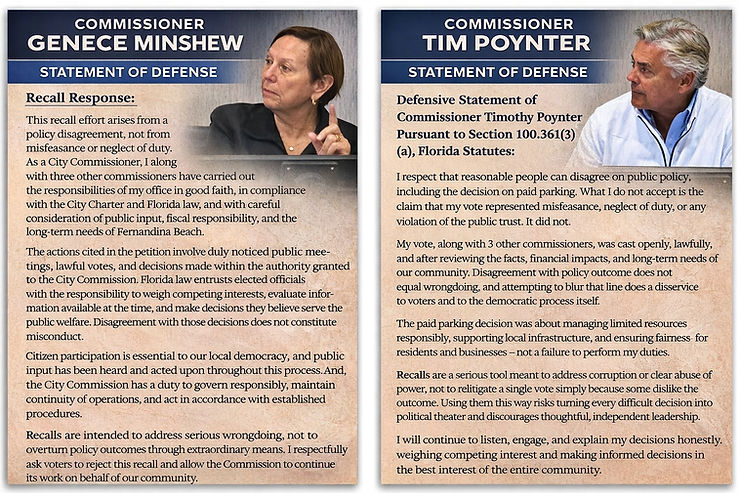 Fernandina Recall Showdown: Poynter, Minshew File Ballot Defense as Court Decision Nears