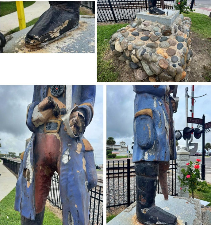Photos document damage sustained by Peg Leg Pete