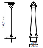 Dimension spot sans fil Cigogne H192,01mm Ø50