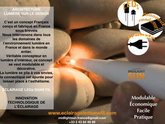 ÉCLAIRAGE LEDs SANS FIL - MIDLIGHTSUN - lumière sur le design