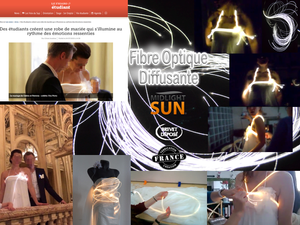 Robe lumineuse fibre optique - MIDLIGHTSUN - Luminous dress glowing fiber optic
