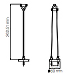 Dimension spot sans fil Grand Cigogne H262,51mm Ø50