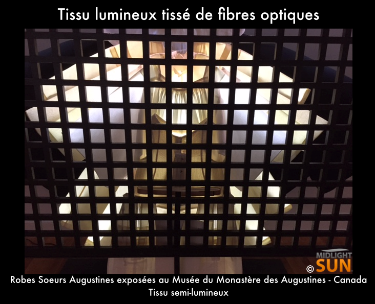 Robes en tissu lumineux tissées de fibres optiques lumineuses