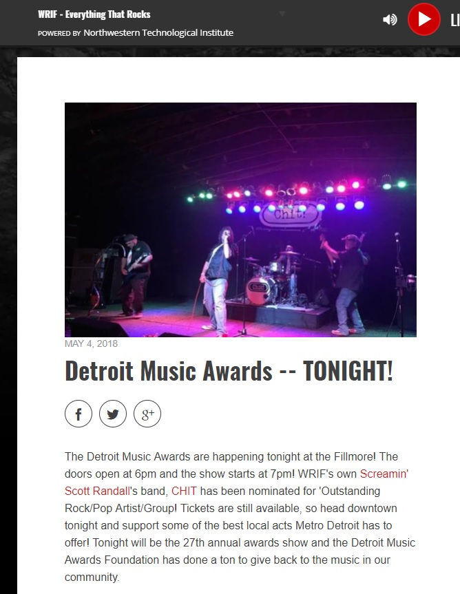 Chit makes it to the final ballot at the 2018 Detroit Music Awards