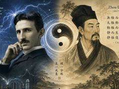 Bridging Cosmos and Consciousness: Nikola Tesla and Zhou Dun-yi