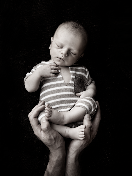 baby black and white portrait
