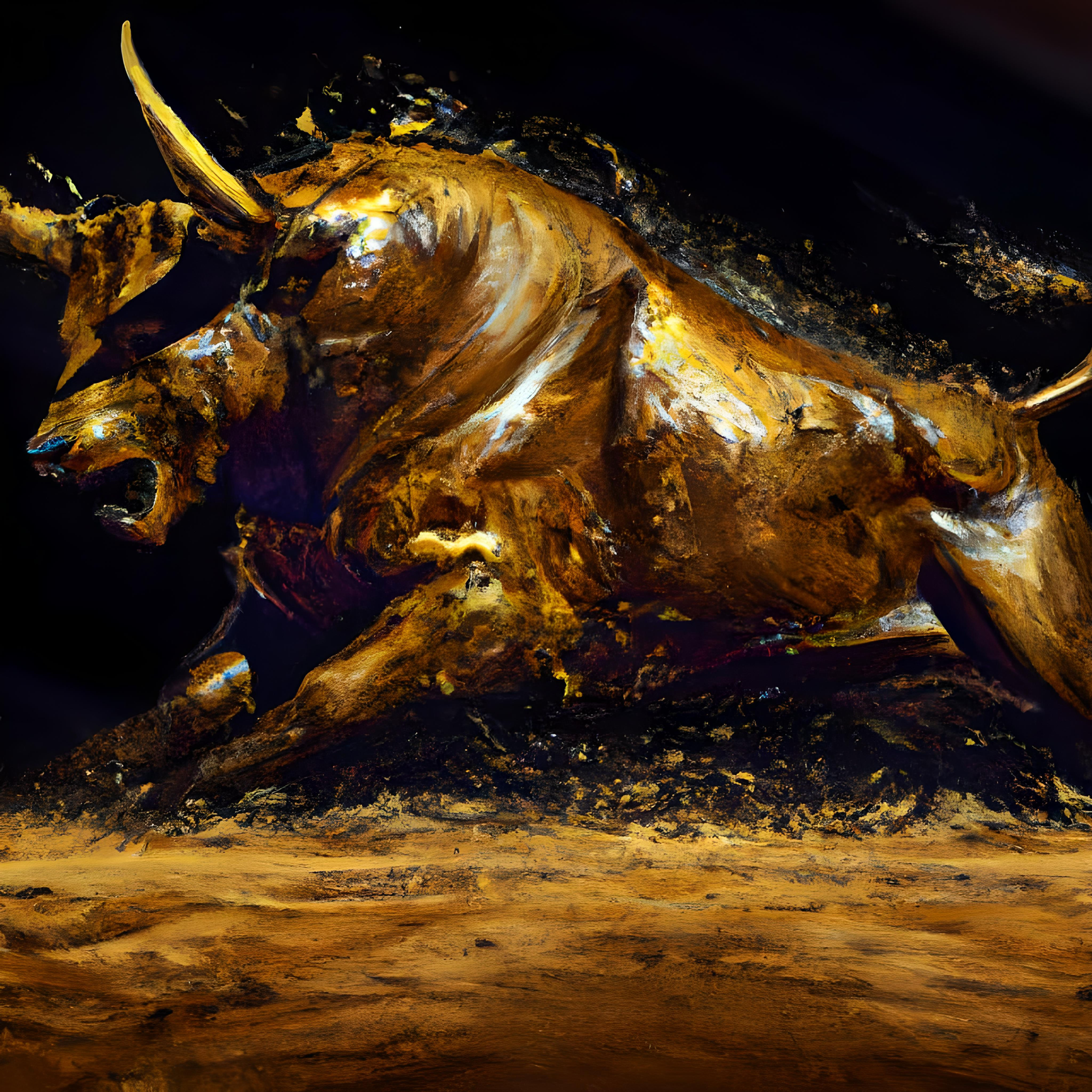 Raging Bull Giclee painting