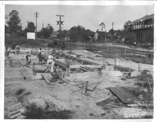 Photo of construction on Durkeeville Housing Project in Jacksonville, Florida. Year 1936