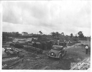 Photo of construction on Durkeeville Housing Project in Jacksonville, Florida. Year 1936