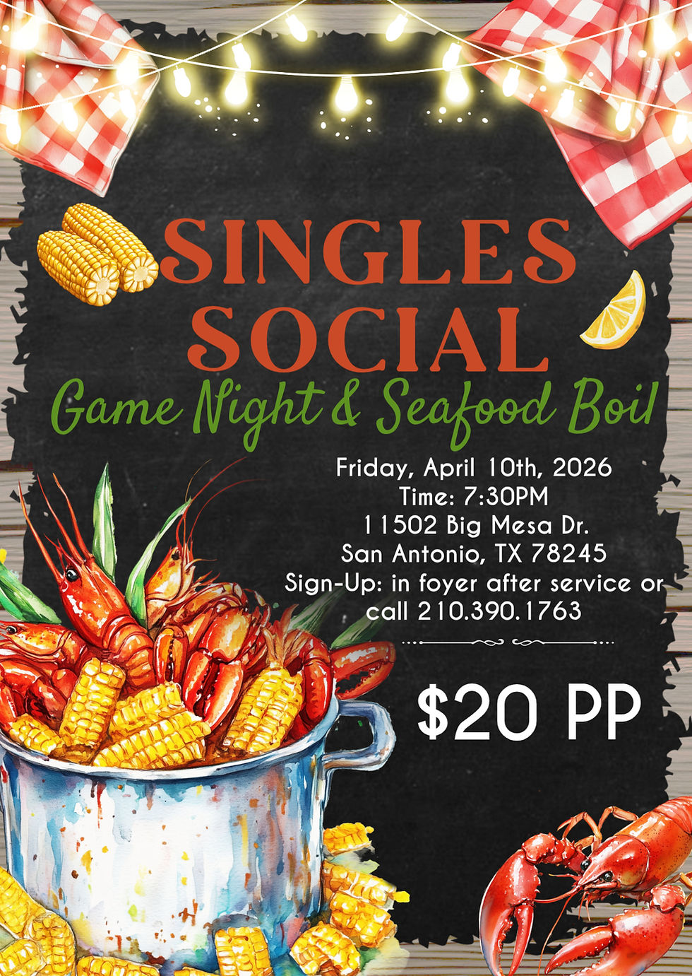 SINGLE SOCIAL : SEAFOOD & GAME NIGHT