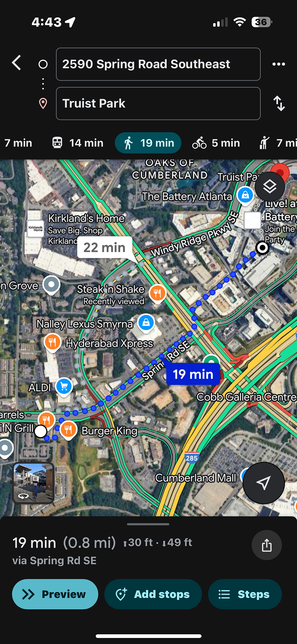 Thumbnail: 2590 Spring Rd SE Braves parking pass | 0.8 Miles 19 Minute Walk