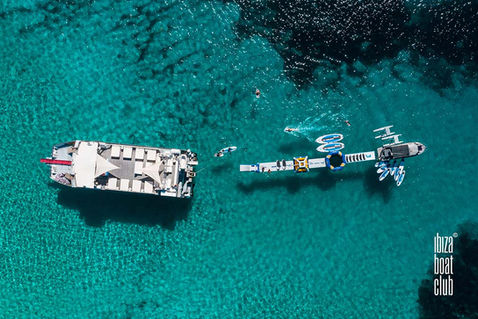 Private Events Ibiza - The Ibiza Boat Club with water toys from takeoff ibiza