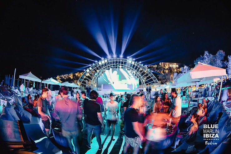 Blue Marlin Beach Club Ibiza by night dance floor