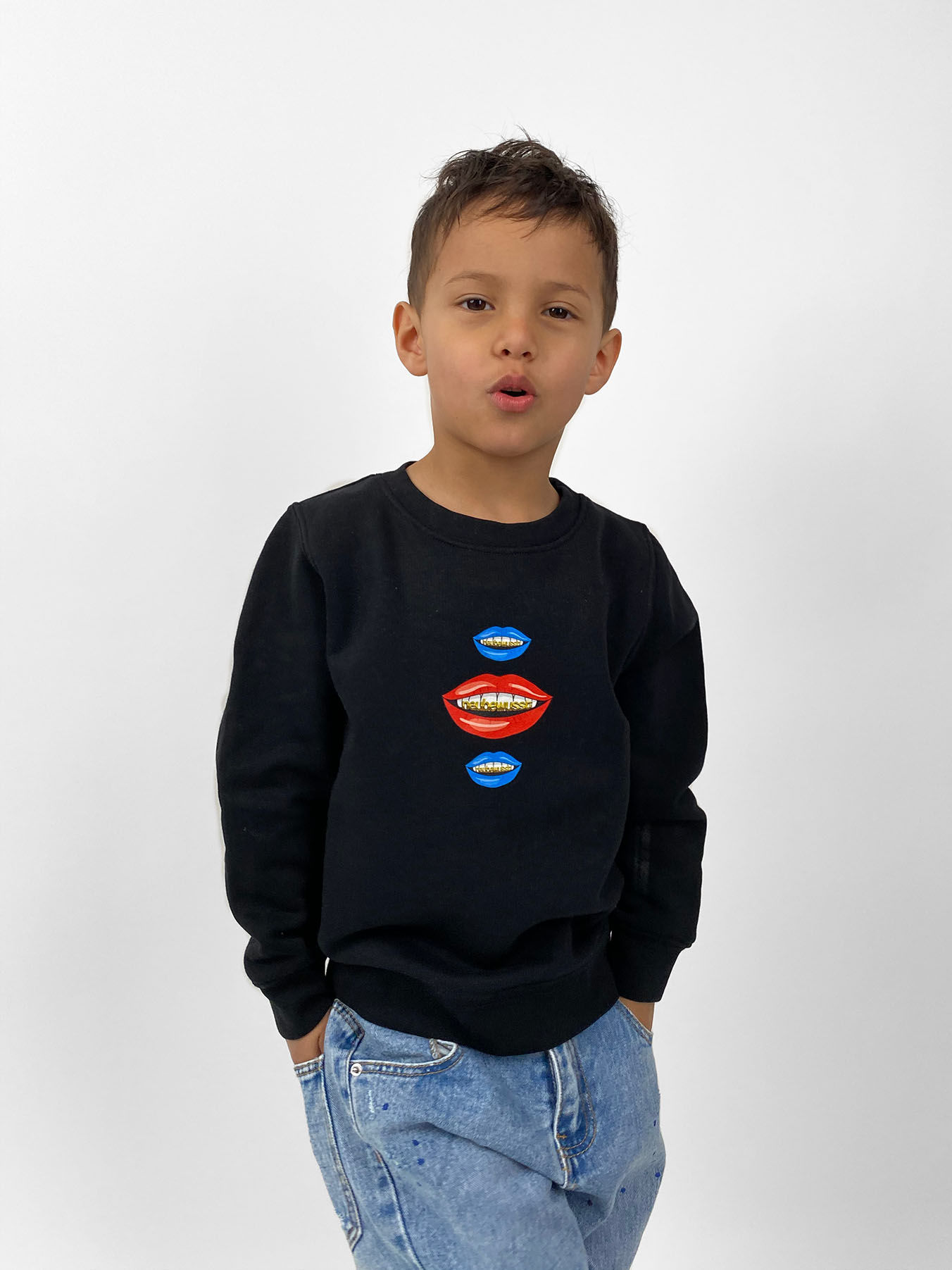 Be Happy Now: Kinder Sweatshirt aus Bio-Baumwolle.