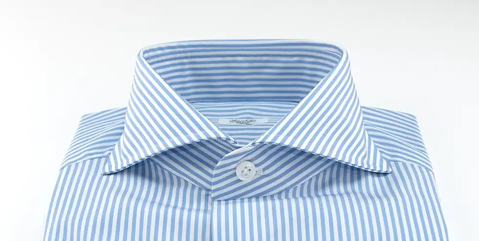 CAMICIA A RIGHE BIANCHE E AZZURE, 100% COTOTNE EGIZIANO - CAM 170-23