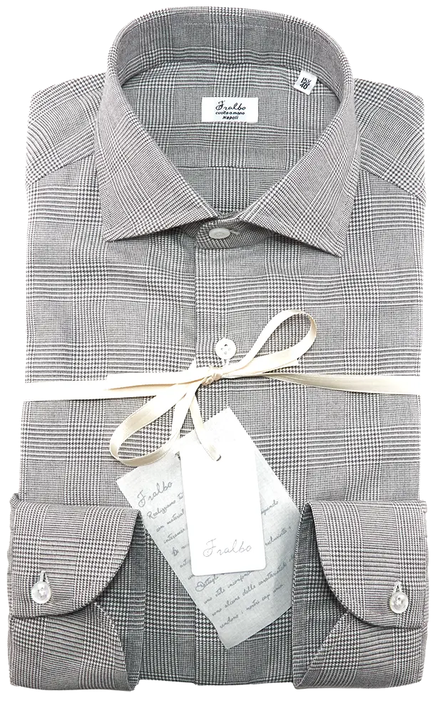 FLANNELETTE WOOL Pied de Poule SHIRT TOTAL BY HAND - CAM 802-23