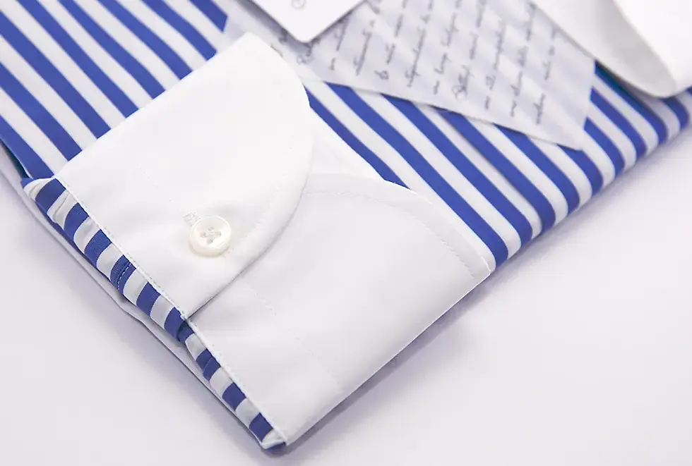 LIGHT BLUE WHITE MEDIUM STRIPE SHIRT 100% EGYPTIAN COTTON - CAM 41-21