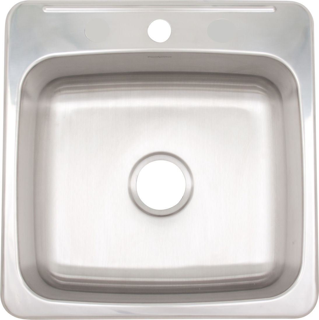 Évier de cuisine simple 1 trou 20" x 20" x 7" sans crépine