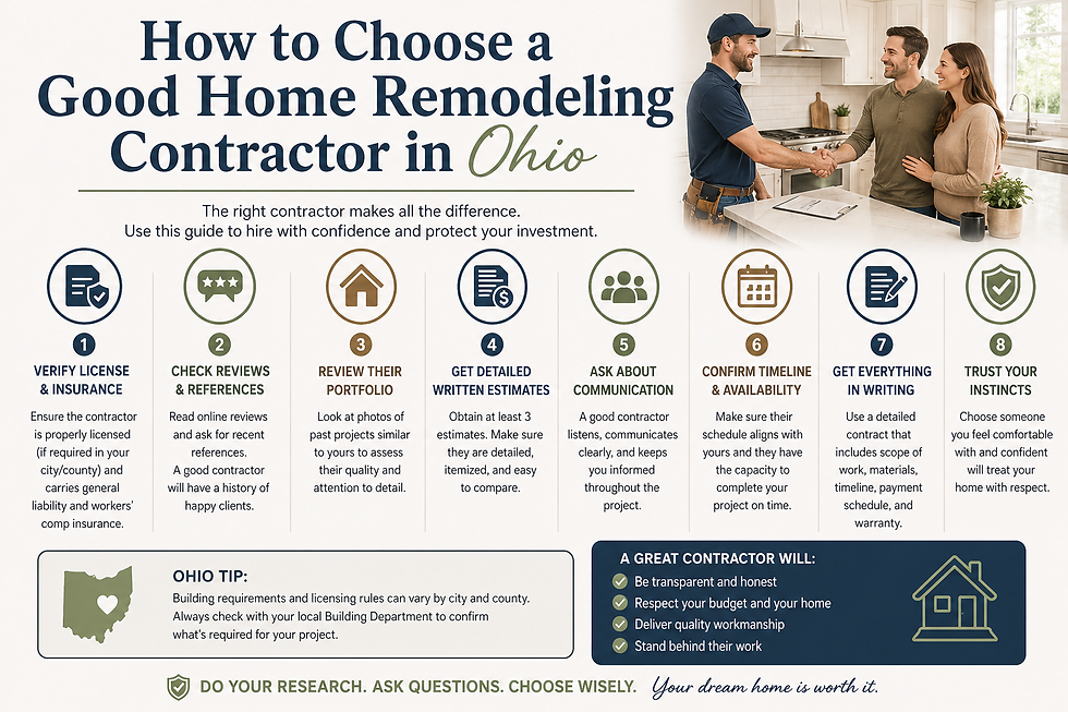 Good Home Remodeling Contractor in Ohio