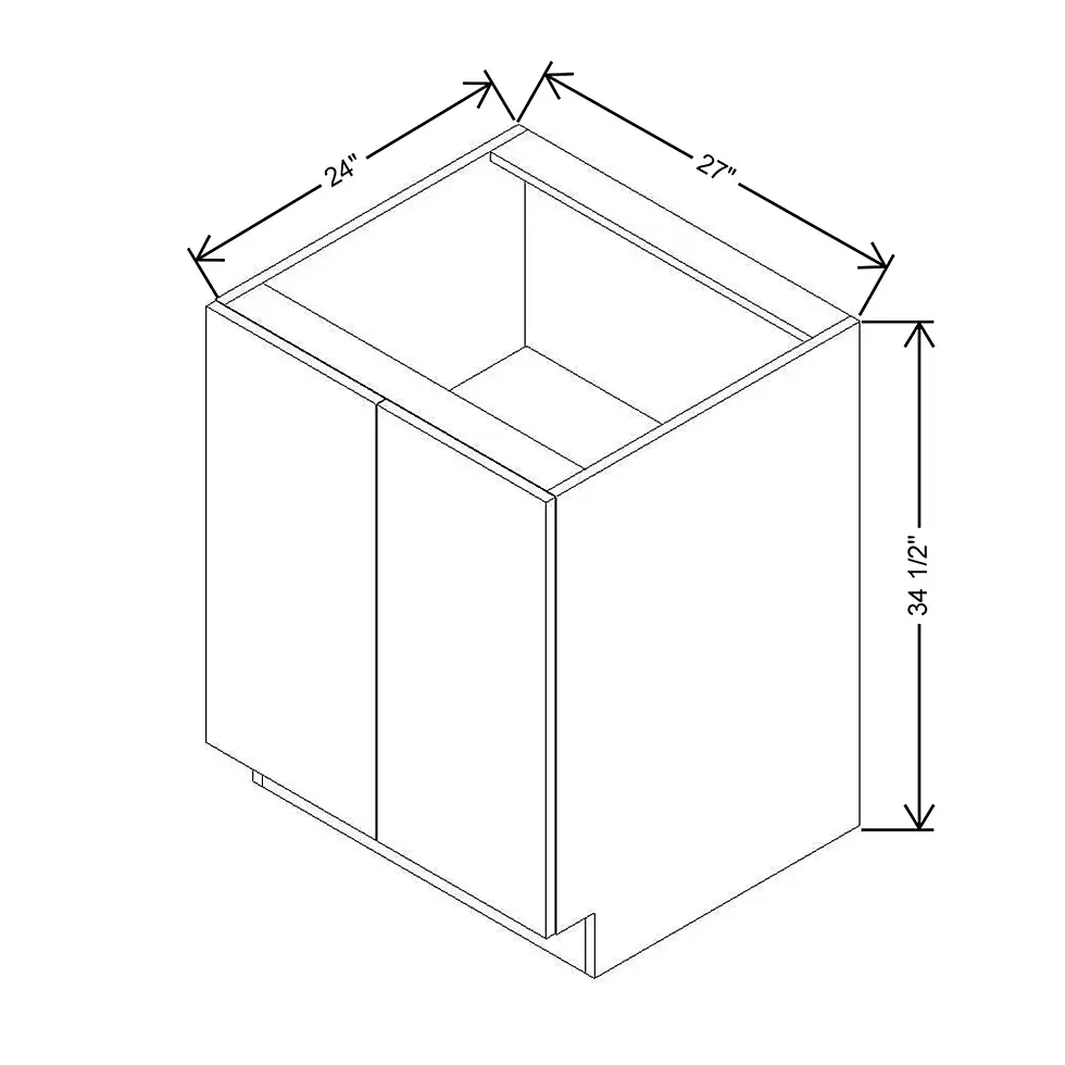 Thumbnail: Base Cabinet - Full Height Door-27"W x 34-1/2"H x 24"D - 2D, 1S