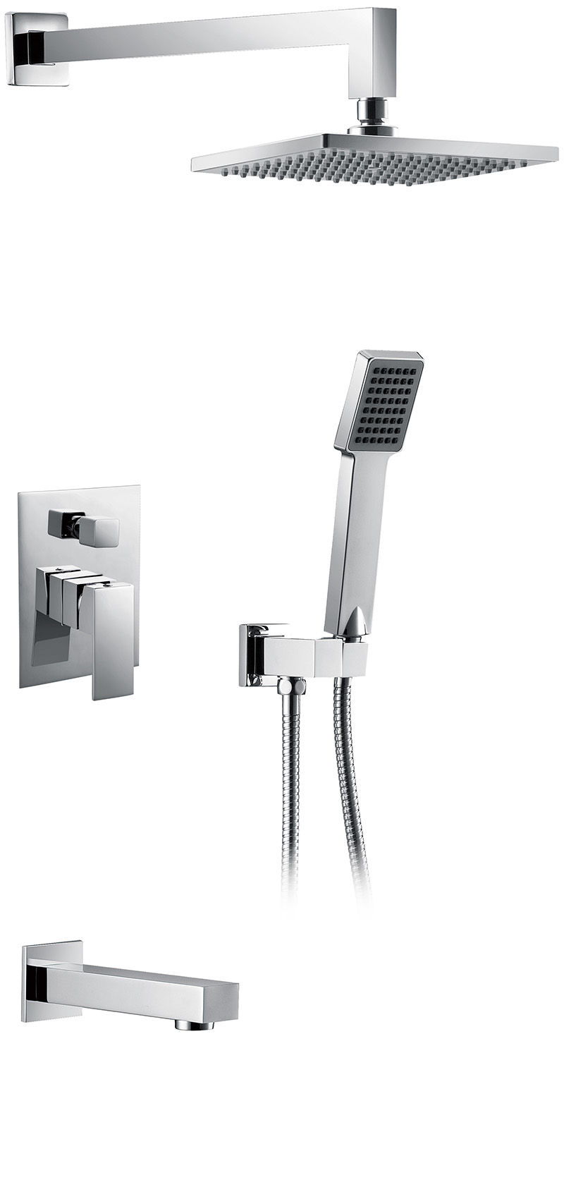 Acqua + Bango, Solid Brass Concealed Shower Mixer, Chrome