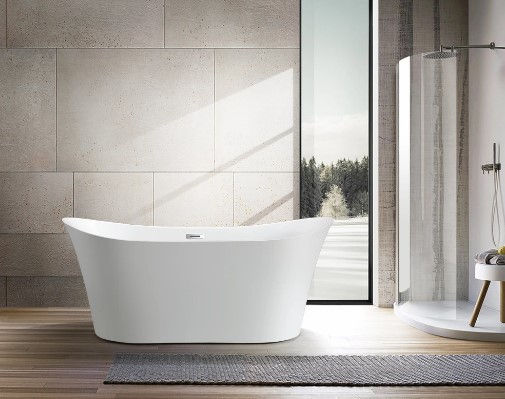 67" Acqua+Bango Freestanding Bathtub – Overflow W/Chrome