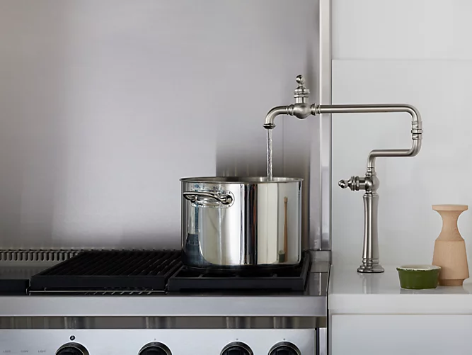 Kohler ARTIFACTS™ Single-Hole Deck-Mount Pot Filler Kitchen Faucet w/ 22" Spout