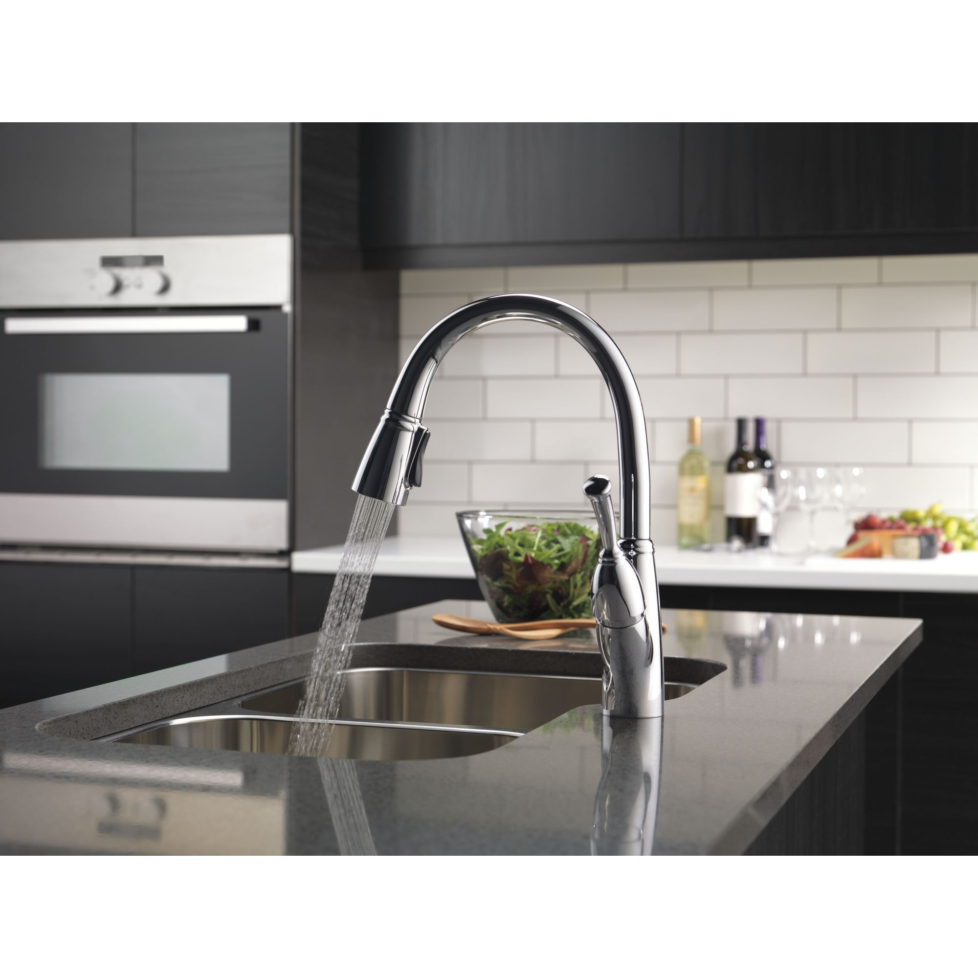 DELTA ALLORA Lead Free Brass 1 Lever Handle 1 to 4-Hole Deck Mount Pull-