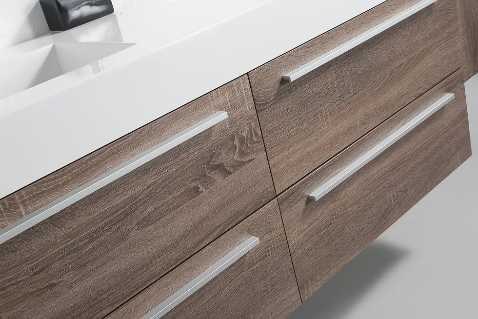 Thumbnail: 60" SOFIA - Soft Oak - Double Sink Wall-Hung Bathroom Vanity