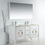 Thumbnail: 60″ VETRO - Gloss White - Double Sink Freestanding Vanity with Quartz Countertop