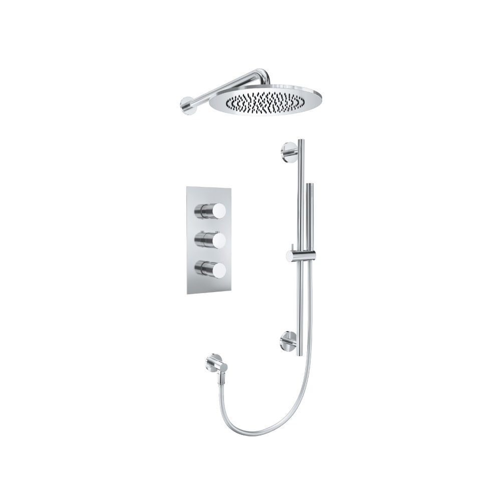 ISENBERG 100.7200 -Shower Set – 10″ Shower Head & Hand Shower Set With Slide Bar
