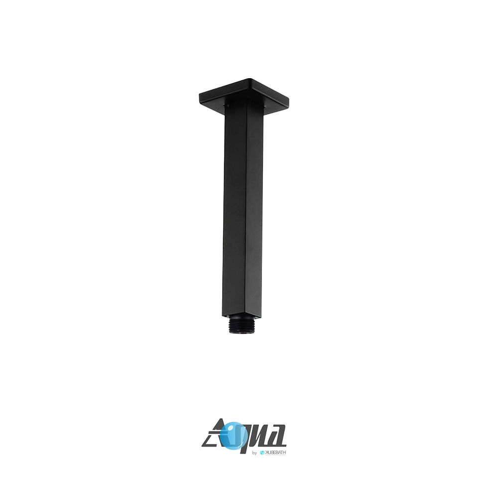 Thumbnail: AQUA PIAZZA BLACK SHOWER SET W/ 12″ CEILING MOUNT SQUARE RAIN SHOWER AND 4 BODY