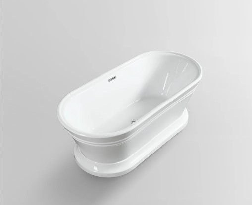 68" Acqua+Bango Freestanding Bathtub – Overflow W/Chrome Finish
