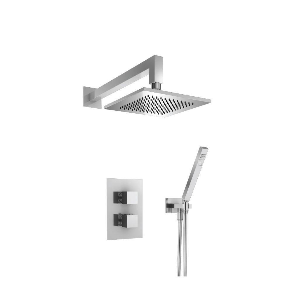 ISENBERG 160.7050 Shower Set – 8″ Shower Head & Hand Shower Set – Thermostatic
