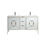 Thumbnail: 60″ VETRO - Gloss White - Double Sink Freestanding Vanity with Quartz Countertop