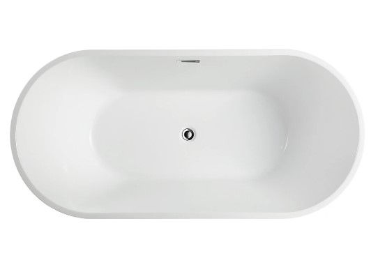 Thumbnail: 59" Acqua+ Bango Freestanding Bathtub – Overflow W/Chrome Finish