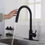Thumbnail: Acqua + Bango Touch Kitchen Faucet With Pull Down Sprayer Matte Black