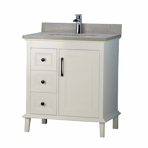 30" European Style Grey Bathroom Vanity with Stone Top