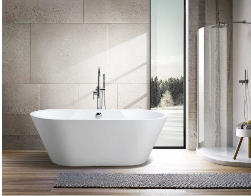 70" Aqua+Bango Freestanding Bathtub – Overflow W/Chrome Finish