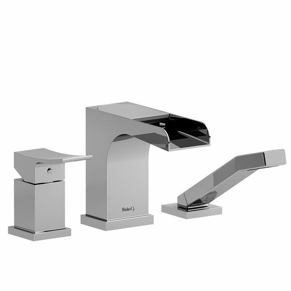 Riobel Zendo 3-Piece Type P (Pressure Balance) Deck-Mount Tub Filler Open Spout