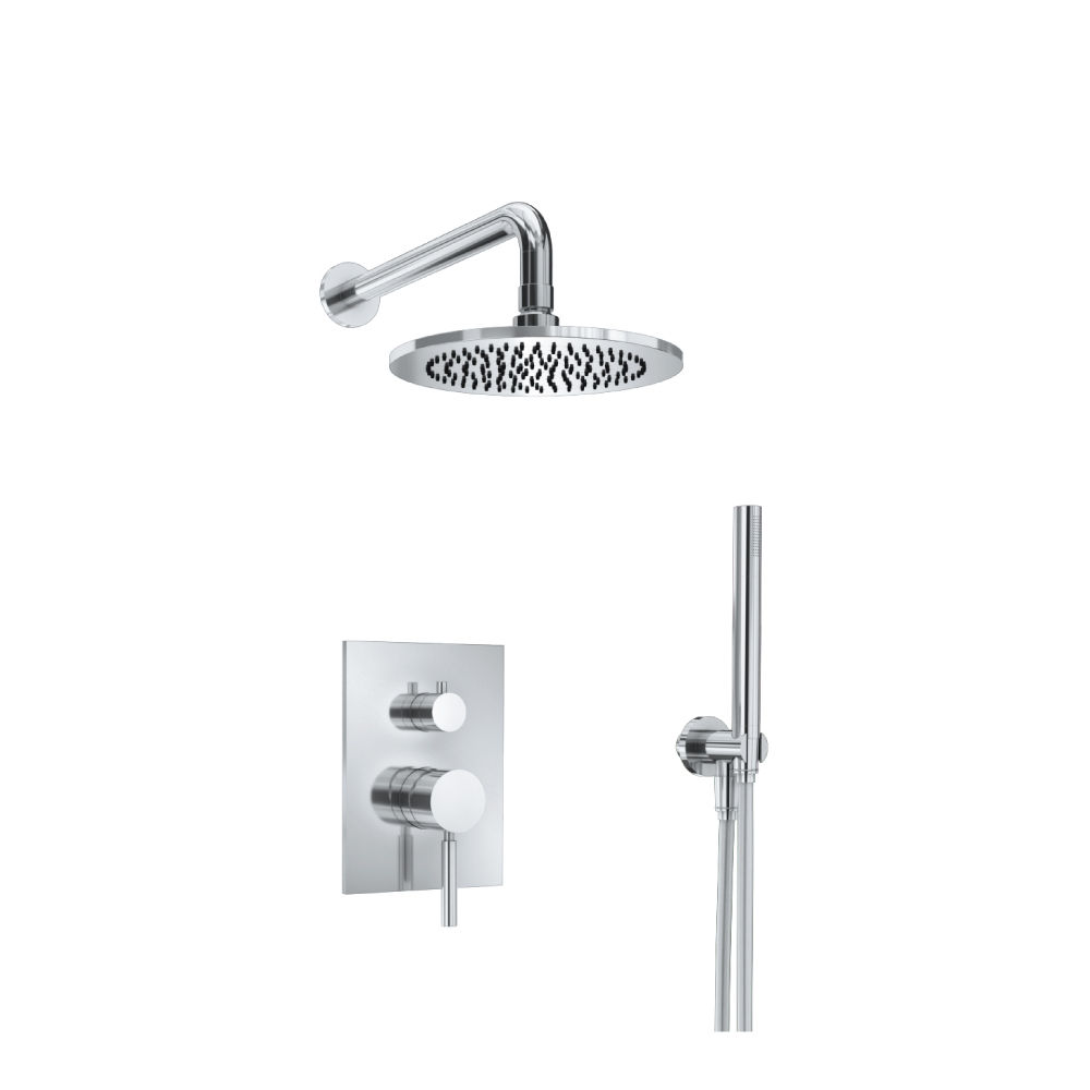 ISENBERG 100.3300 – Shower Set – 8″ Shower Head & Hand Held