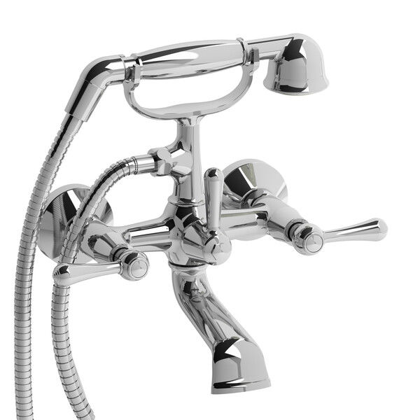 Riobel Classic Two Hole Tub Filler - Chrome With Lever Handles